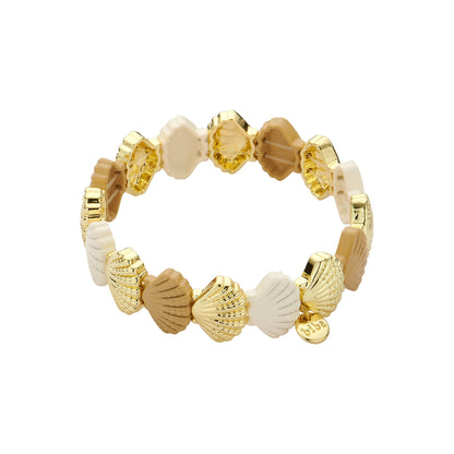 Biba Armband mit Muscheln, elastisch, in Gold- oder Silberfarben