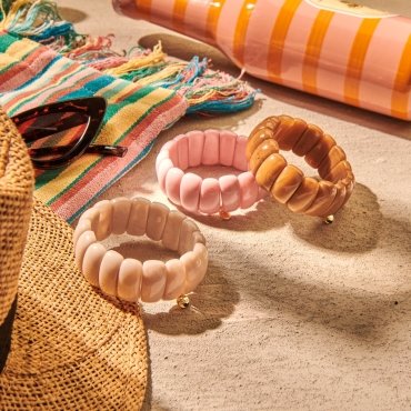 Biba Armband Elastisch "Beans" Hellrosa, Beige oder Toffee