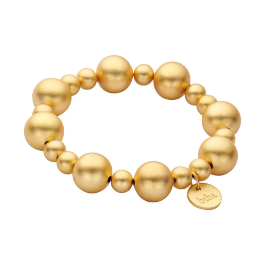 Biba Perlenarmband, Große und kleine matte Metallperlen, Elegant, Stilvoll