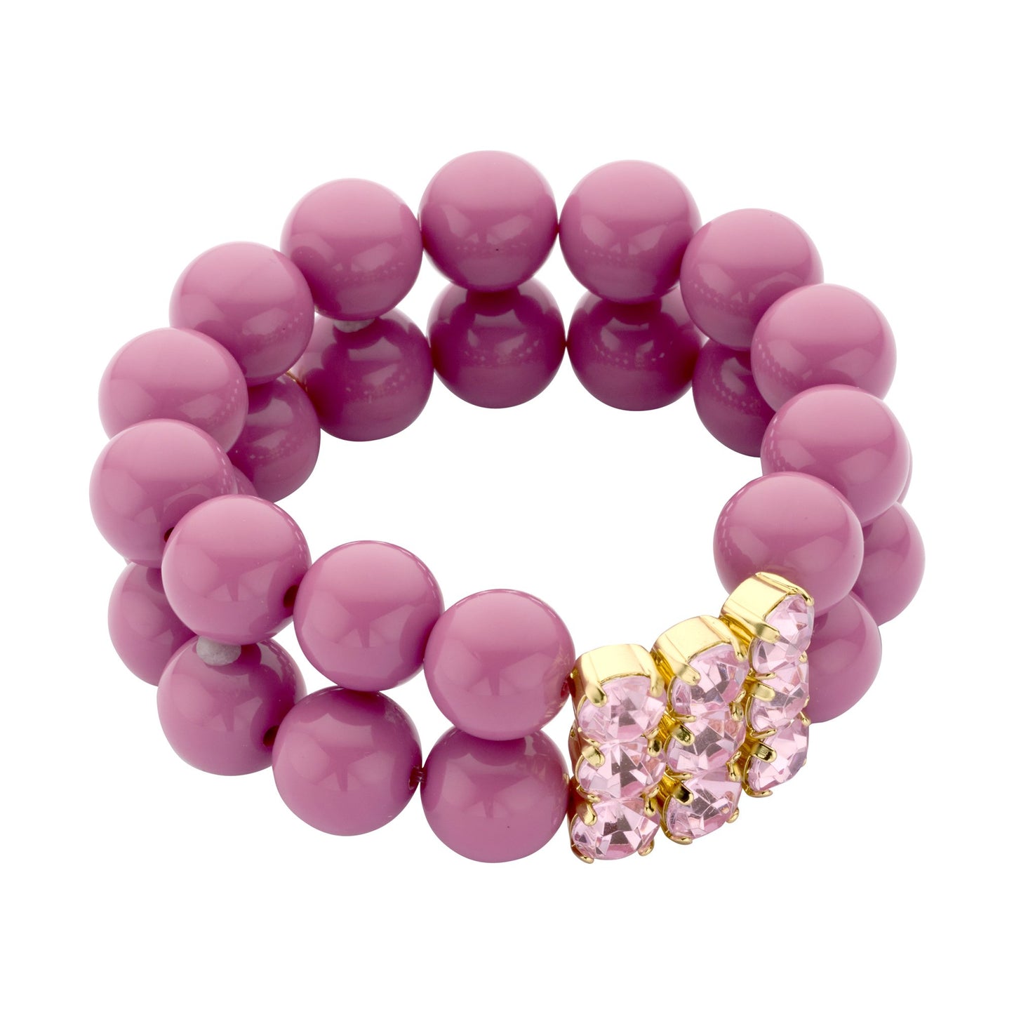 Biba Armband stretch elastische Lila mit Strass dekoration Rosa nickelfrei