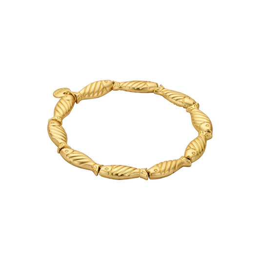 Armband Biba elastisch Fische Matt Goldfarben Nickelfrei