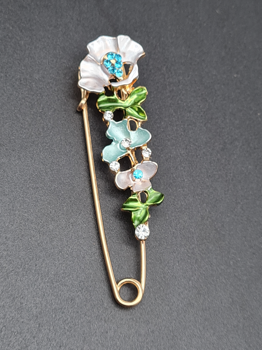 Anstecknadel "Blue Flowers"