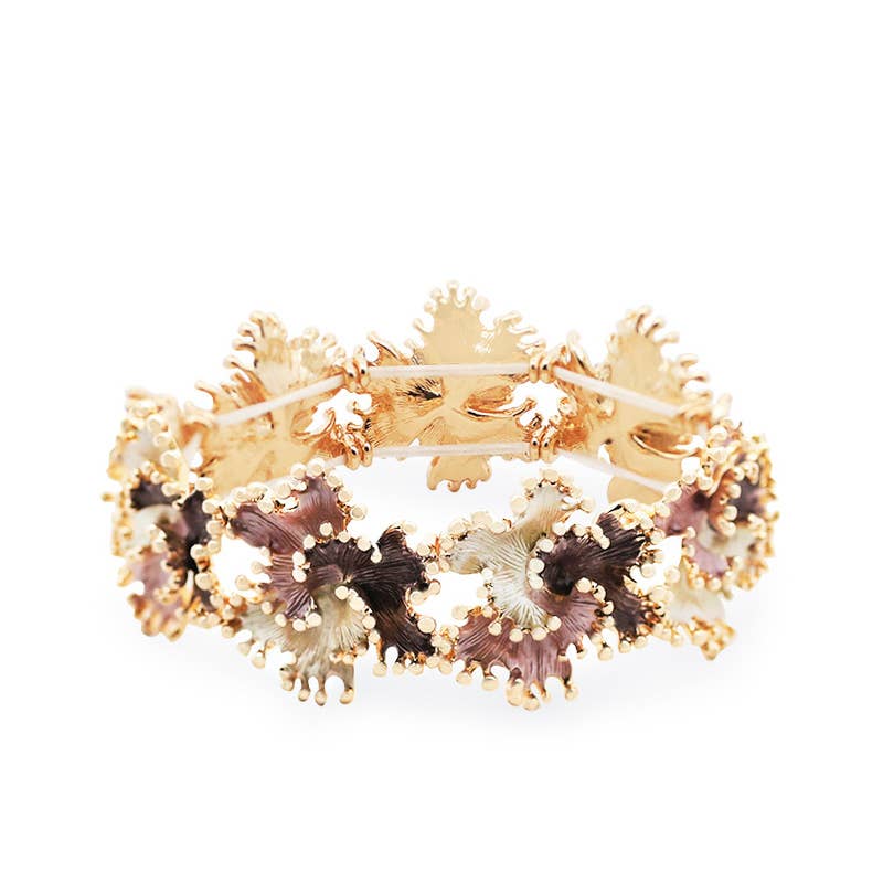 ELASTISCHES EMAILLIERTES BLUMENARMBAND stretch bunt nickelfrei