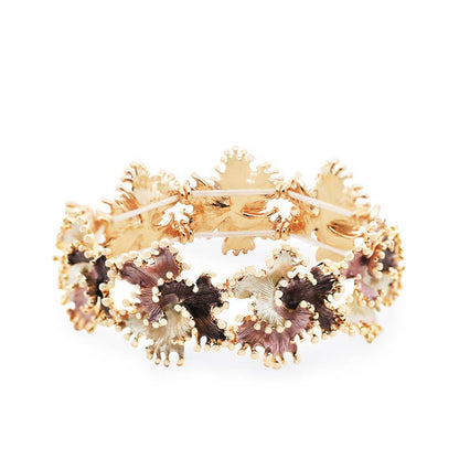 ELASTISCHES EMAILLIERTES BLUMENARMBAND stretch bunt nickelfrei