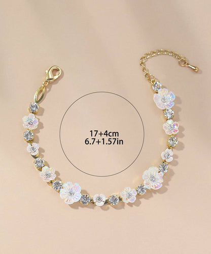 Armband mit Emaille und funkelnden Strasssteinen Flowerpower Blumen