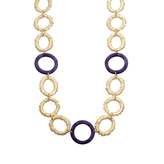 Halskette nickelfrei Goldfarben Blau Modeschmuck kurzkette festlich Modeschmuck Biba