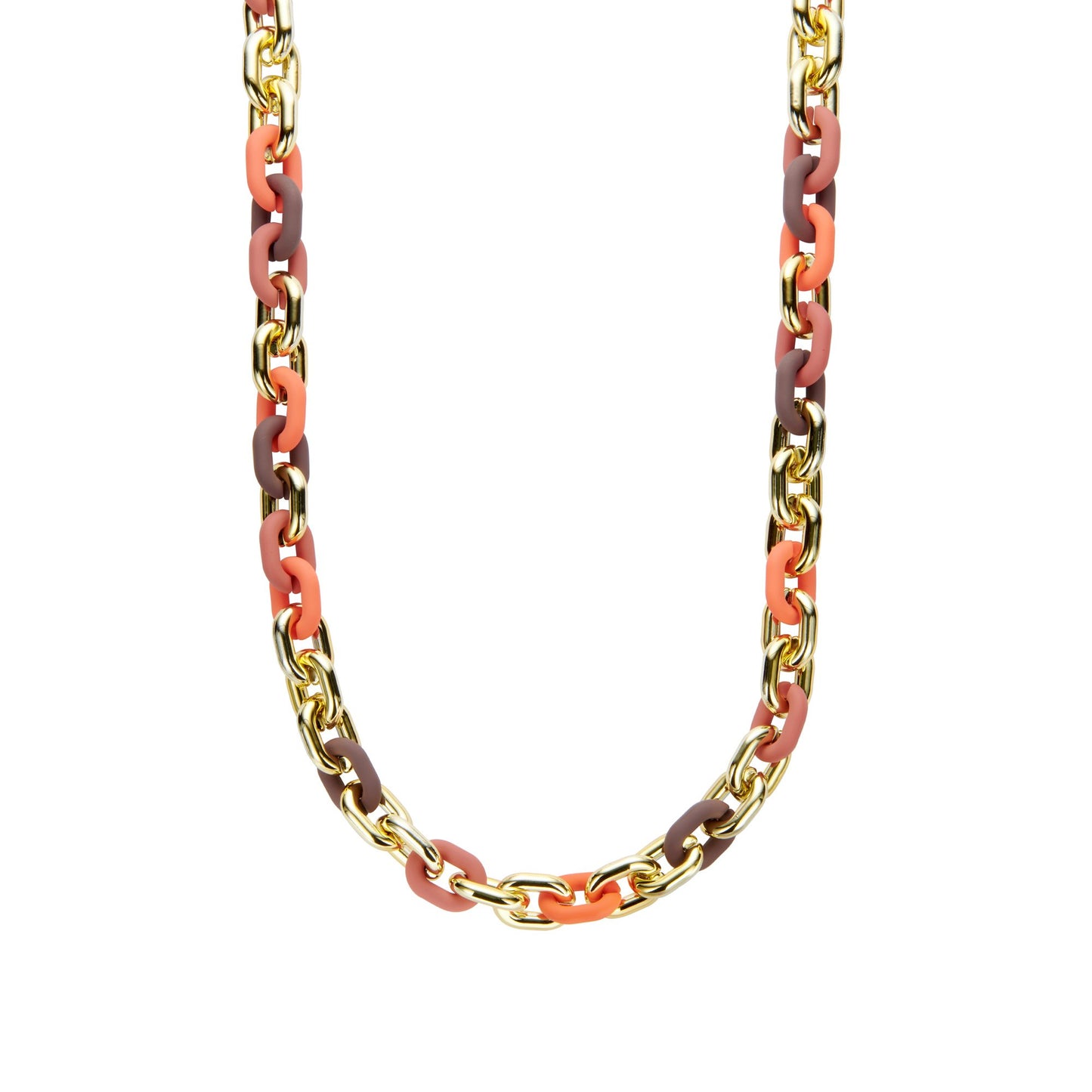 Halskette nickelfrei gliederkette Goldfarben glanz orange braun modeschmuck Biba