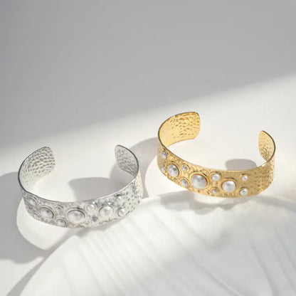 Cosmos Armreif Perlenarmreif aus vergoldetem und Silberfarbenen Edelstahl – Elegant