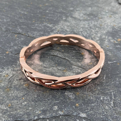 Armreif mit Scharnier im keltischen Plat-Stil, Roségold-Finish Trend Sommer Ibiza