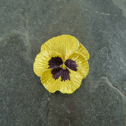 Brosche Gelbe Stiefmütterchen-Blumenbrosche Veilchen Natur Krawattennadel