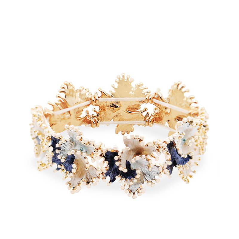 ELASTISCHES EMAILLIERTES BLUMENARMBAND stretch bunt nickelfrei