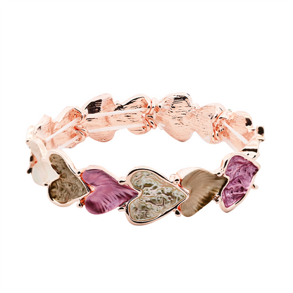 ELASTISCHES ARMBAND MIT EMAILLIERTEM HERZ liebe geschenke romantik