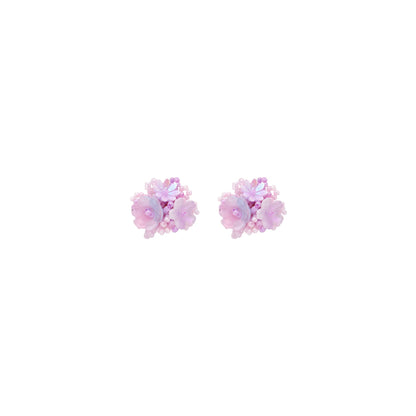 Biba Ohrhänger, Ohrstecker mit Rosa, Lila, Blaue Blümchen, Verspielt Blumen