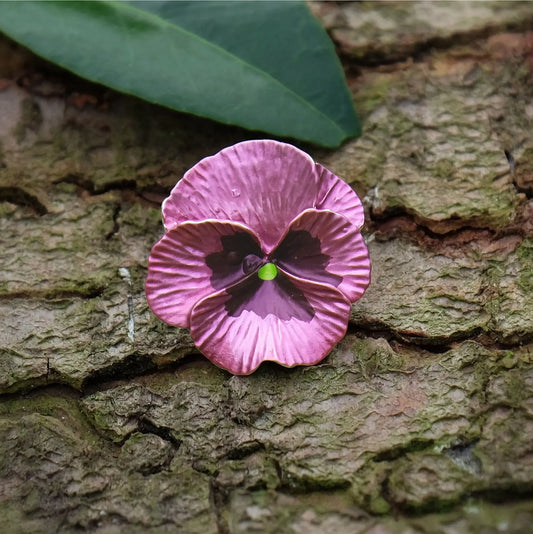Brosche Stiefmütterchen Rosa Blumen-Brosche Veilchen Lila Rosa