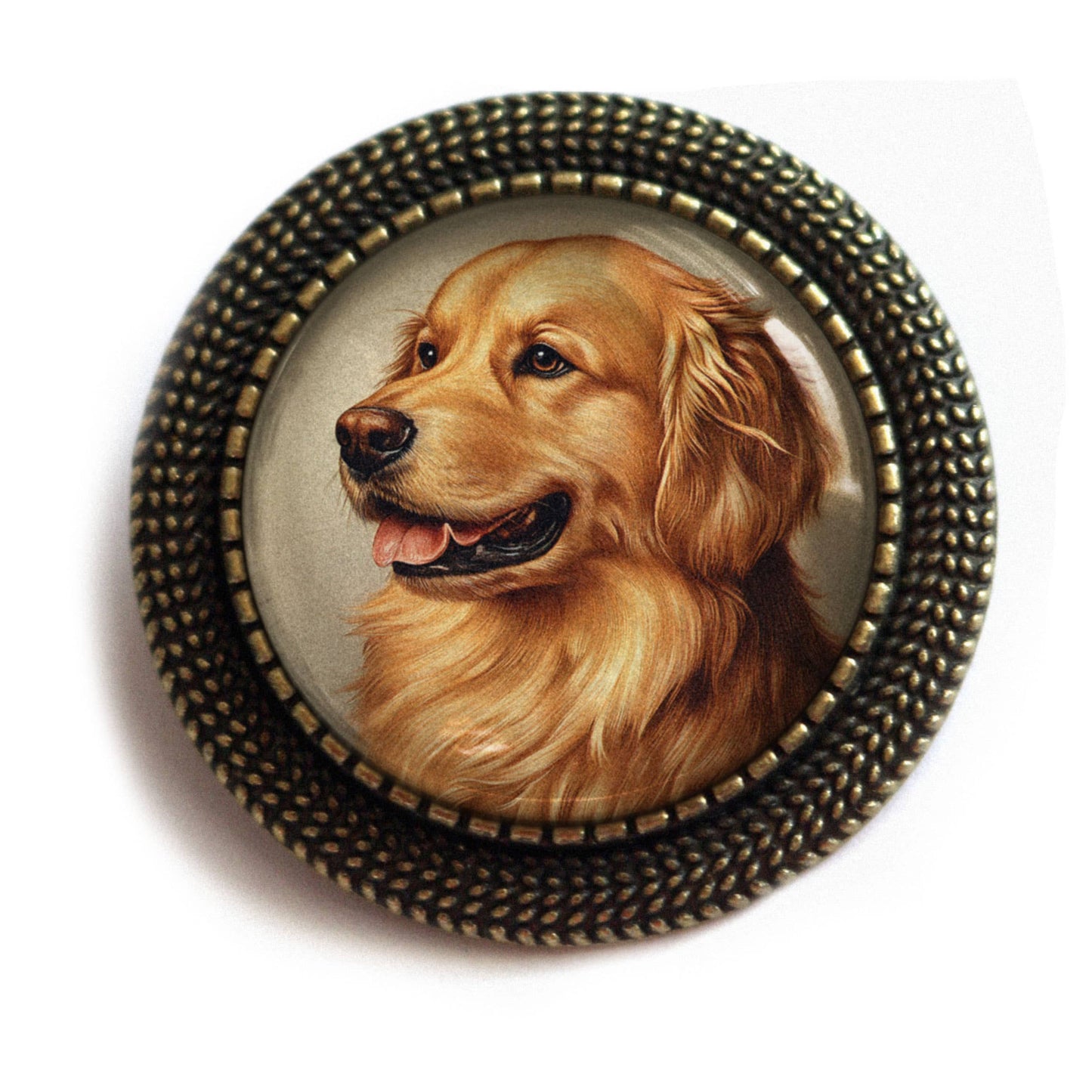 Brosche Anstecknadel Hund Bester Freunde Golden Retriever Hundebrosche