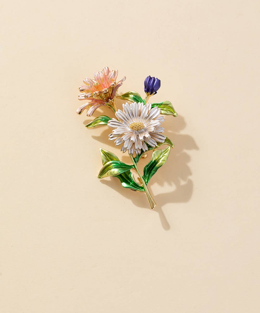 Brosche Ringelblume Blumen Anstecknadel Trend Garten Natur