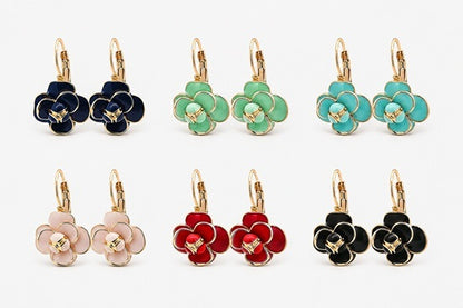 Ohrringe Blumen Emaille Ohrhänger Bund Nickelfrei