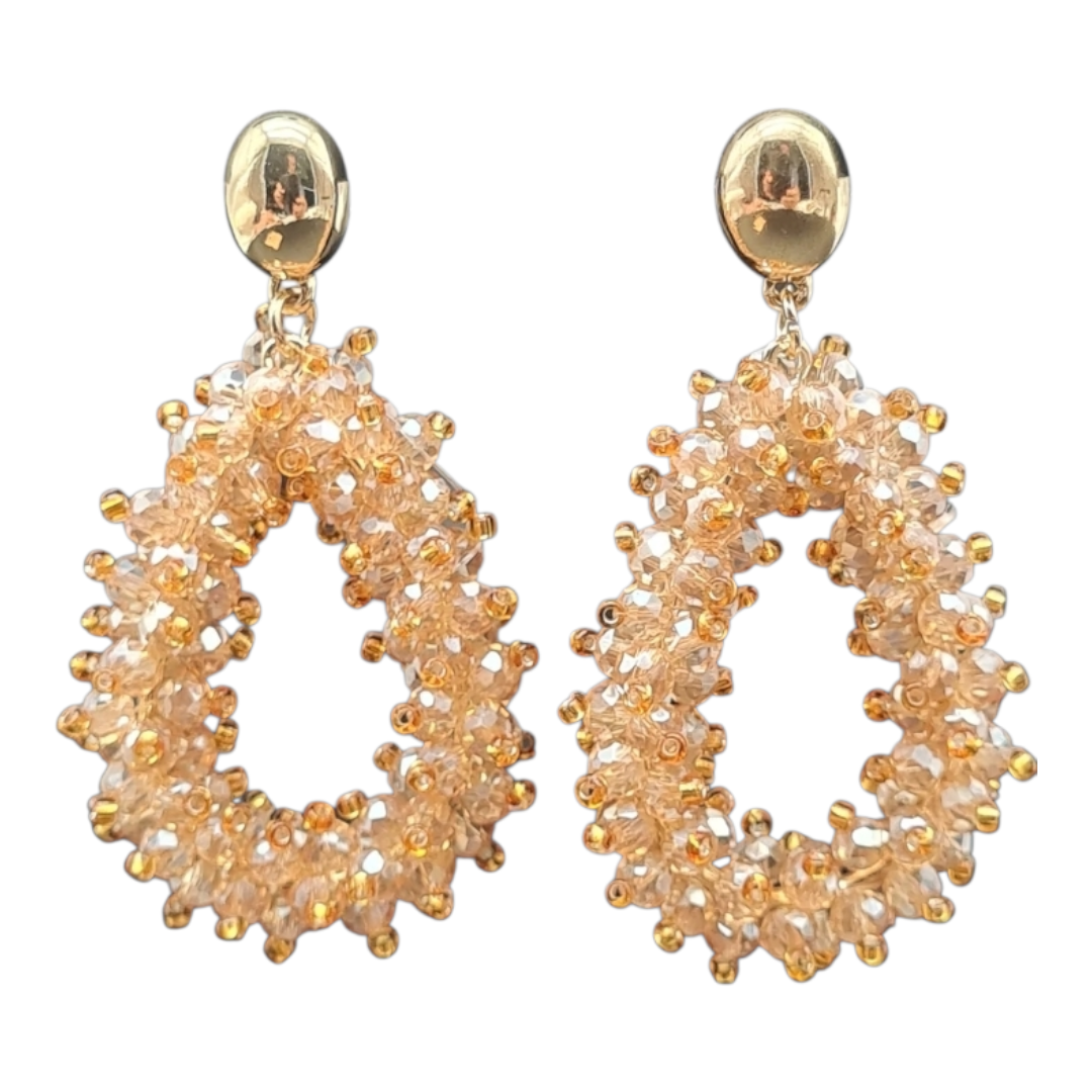 Ohrringe Ohrhänger Tropfenform Apricot-perlen Tropfenform Beige Nickelfrei Sweet7