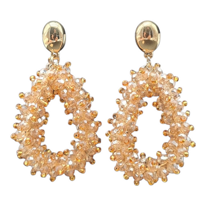 Ohrringe Ohrhänger Tropfenform Apricot-perlen Tropfenform Beige Nickelfrei Sweet7