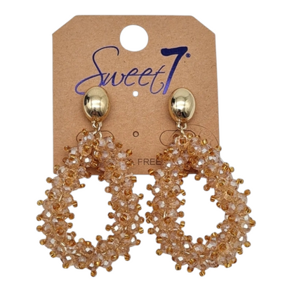 Ohrringe Ohrhänger Tropfenform Apricot-perlen Tropfenform Beige Nickelfrei Sweet7