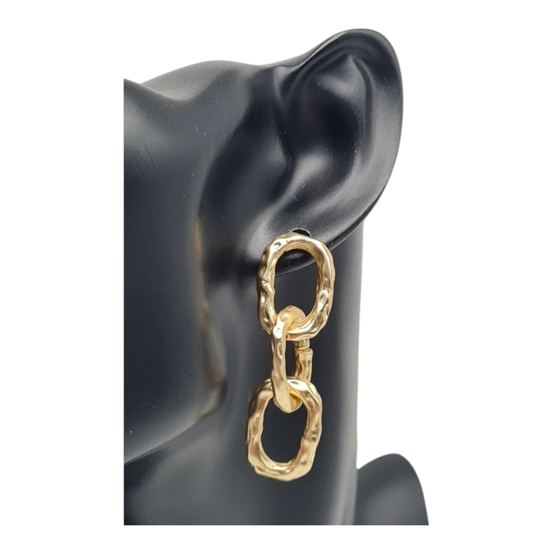 Ohrringe Ohrhänger Matt goldene Glieder Organisch Nickelfrei Sweet7