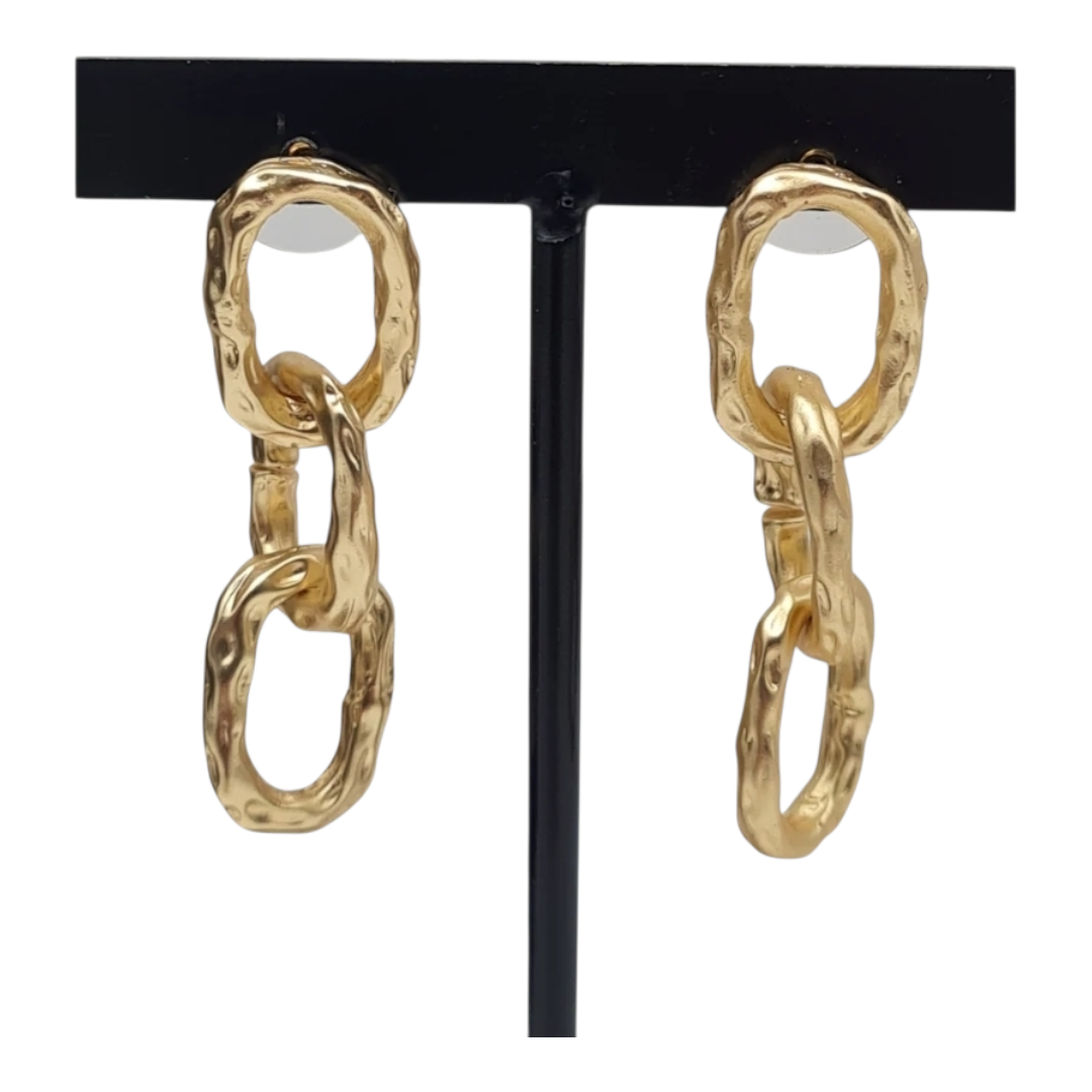 Ohrringe Ohrhänger Matt goldene Glieder Organisch Nickelfrei Sweet7