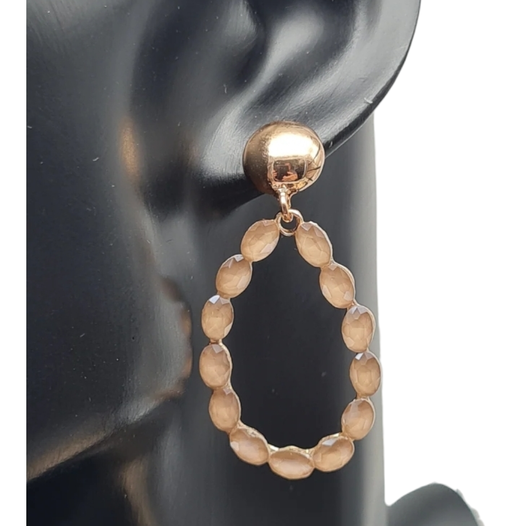 Ohrringe Ohrhänger Tropfenform Cat-eye Stones  Hellblau Rosa Nickelfrei Sweet7