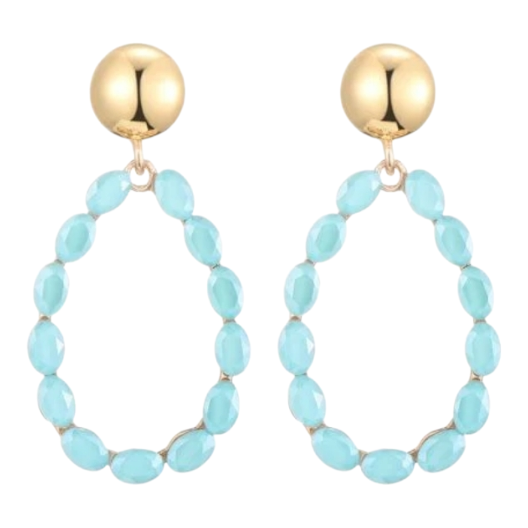 Ohrringe Ohrhänger Tropfenform Cat-eye Stones  Hellblau Rosa Nickelfrei Sweet7