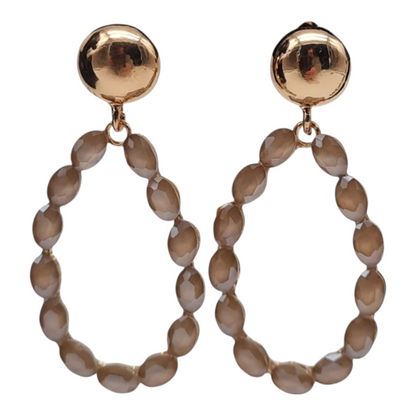 Ohrringe Ohrhänger Tropfenform Cat-eye Stones  Hellblau Rosa Nickelfrei Sweet7