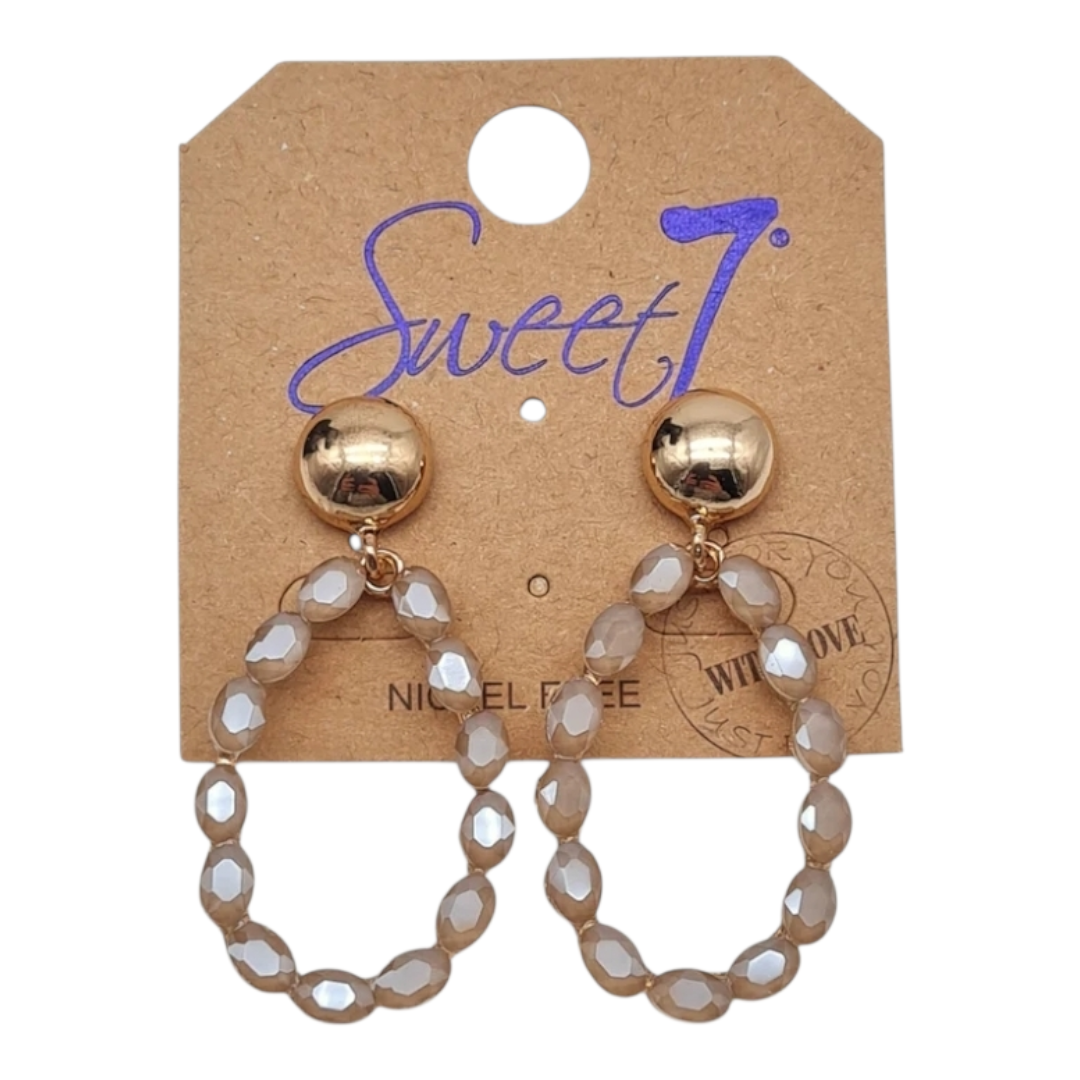 Ohrringe Ohrhänger Tropfenform Cat-eye Stones  Hellblau Rosa Nickelfrei Sweet7