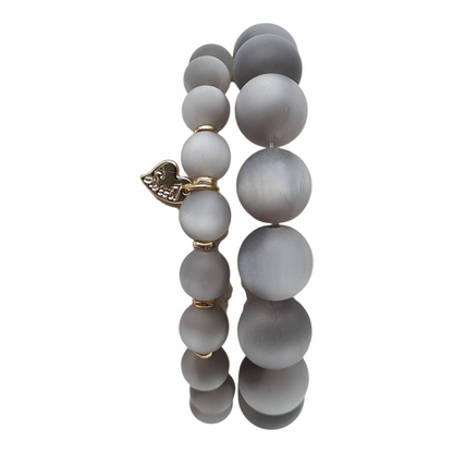 Armband Doppel-Armband nickelfrei Graue Space Beads Modern Elegant Sweet7