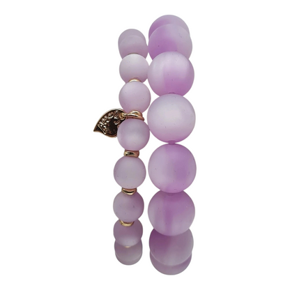 Armband Doppel-Armband nickelfrei Lila  Space Beads Modern Elegant Sweet7