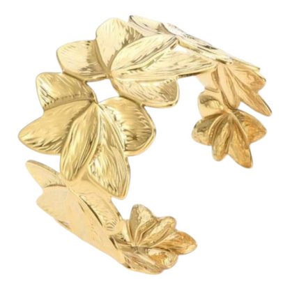 Armreif Gold Blätter Blumen Chic Party Goldfarben elegant Nickelfrei Sweet7