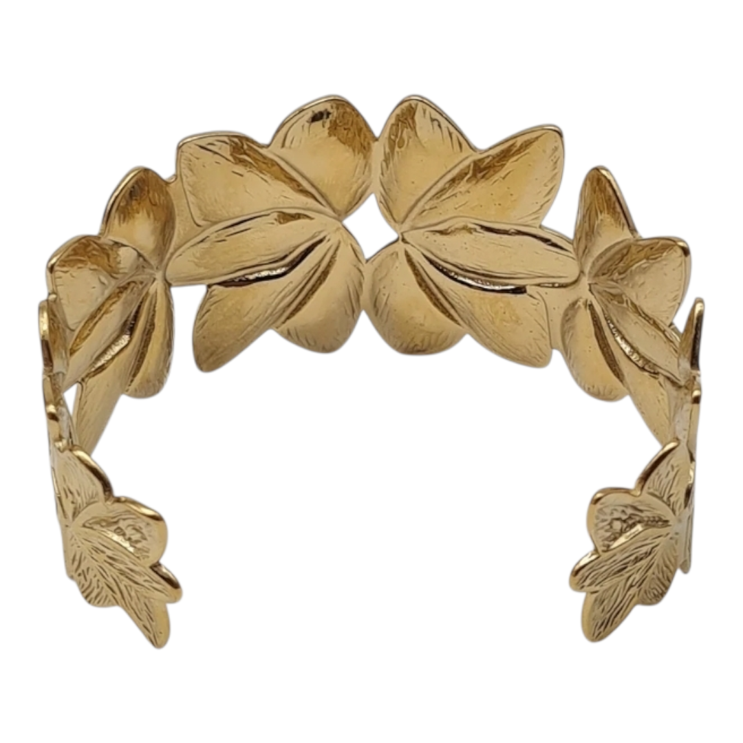 Armreif Gold Blätter Blumen Chic Party Goldfarben elegant Nickelfrei Sweet7