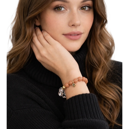 Armband elastisch Altrosa Gold Transparent Nickelfrei Sweet7