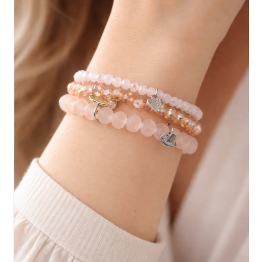 Armband elastisch icy-rosa elegant dezent Set 3 Nickelfrei Sweet7