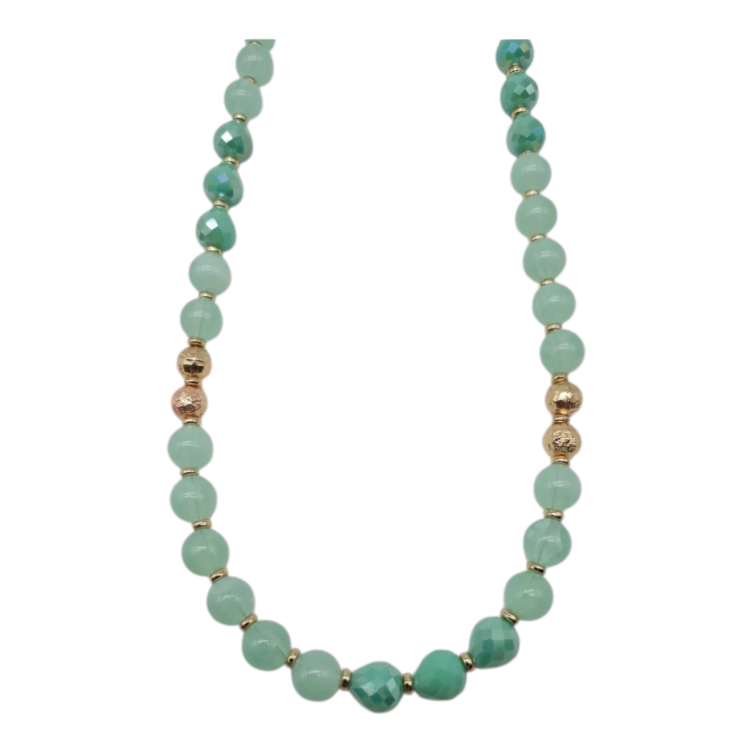 Halskette Langkette Mintgrün  goldene Elemente Nickelfrei Sweet7