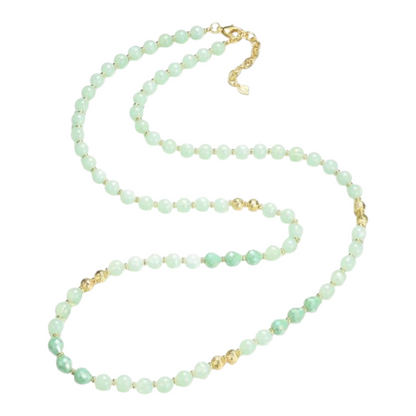 Halskette Langkette Mintgrün  goldene Elemente Nickelfrei Sweet7