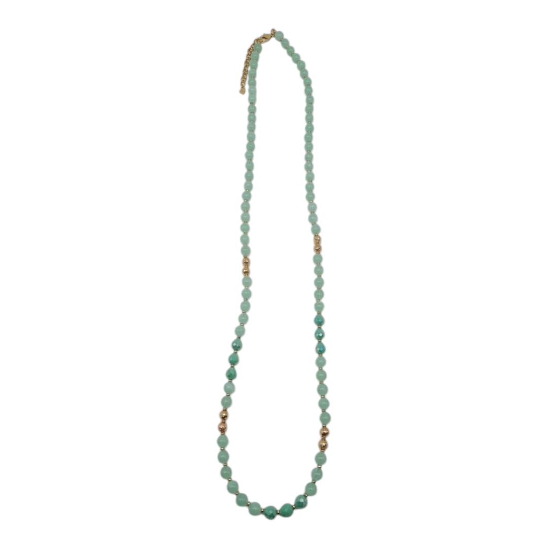 Halskette Langkette Mintgrün  goldene Elemente Nickelfrei Sweet7