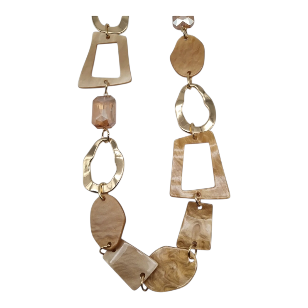 Halskette Langkette Romantik 70er Jahre Beige Goldfarben Nickelfrei Sweet7