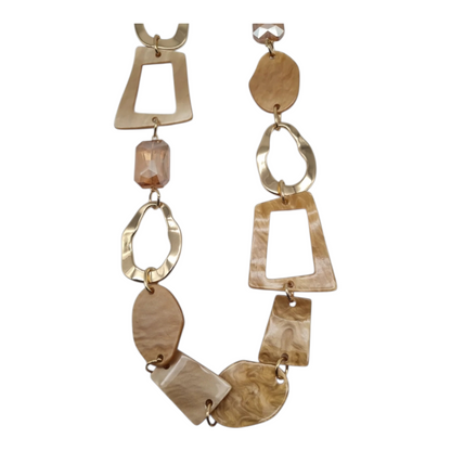 Halskette Langkette Romantik 70er Jahre Beige Goldfarben Nickelfrei Sweet7