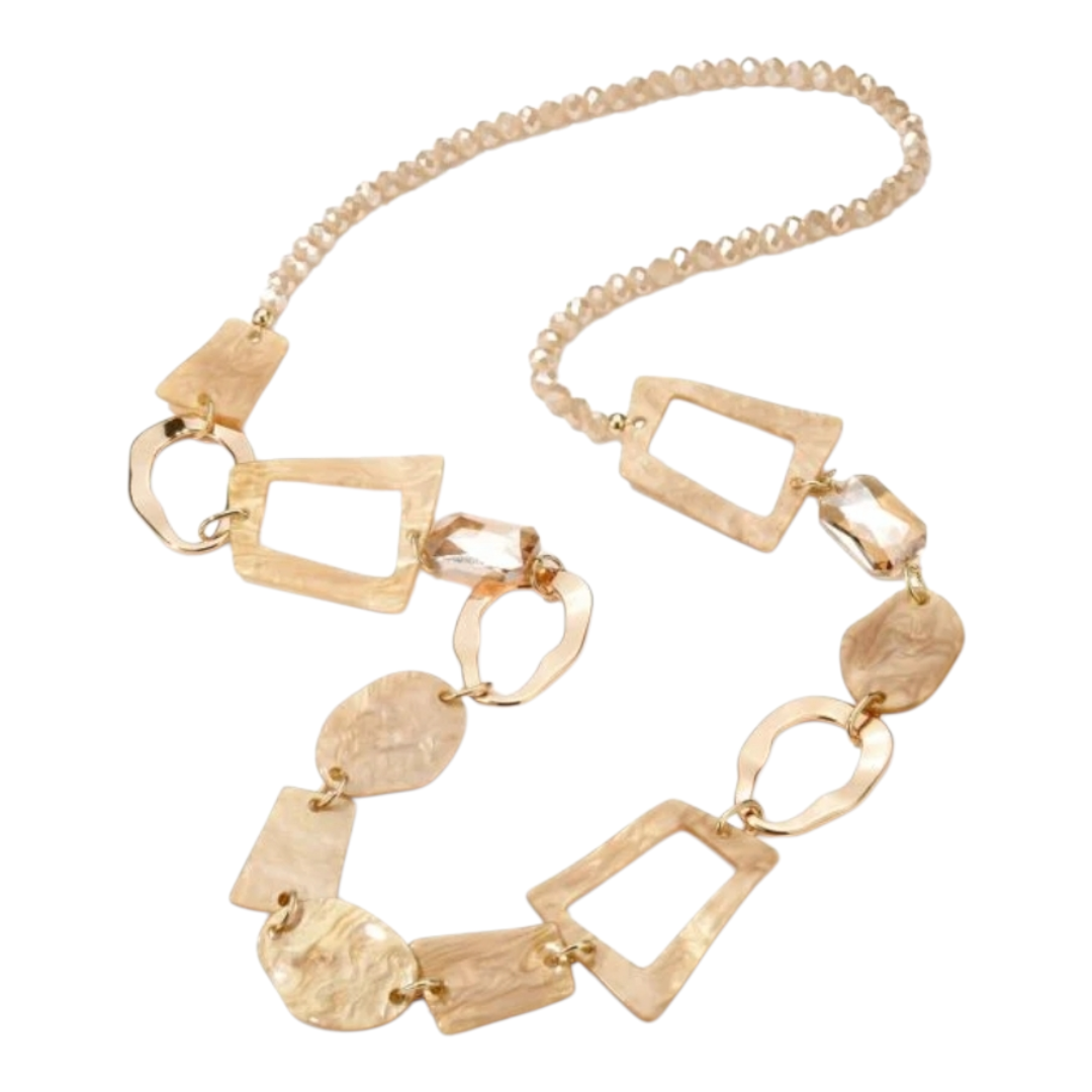 Halskette Langkette Romantik 70er Jahre Beige Goldfarben Nickelfrei Sweet7