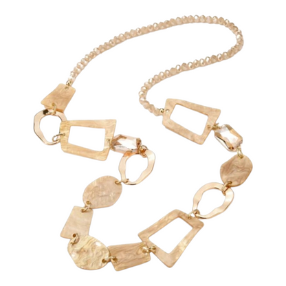 Halskette Langkette Romantik 70er Jahre Beige Goldfarben Nickelfrei Sweet7