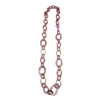 Halskette Langkette changierendes Pink Goldene Elemente Nickelfrei Sweet7