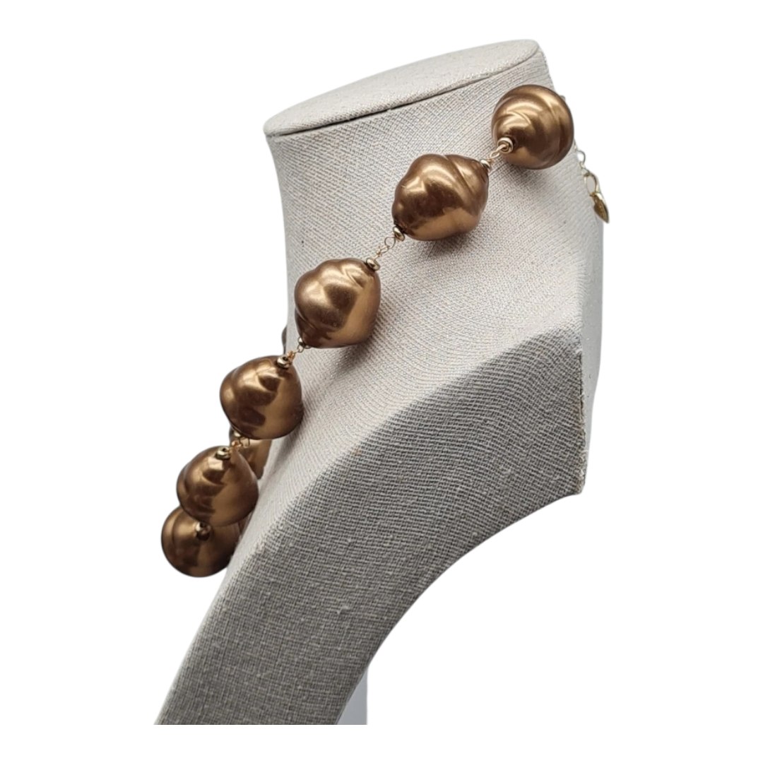 Halskette Kurzkette Bronze Klobige Statement Kette Nickelfrei Sweet7