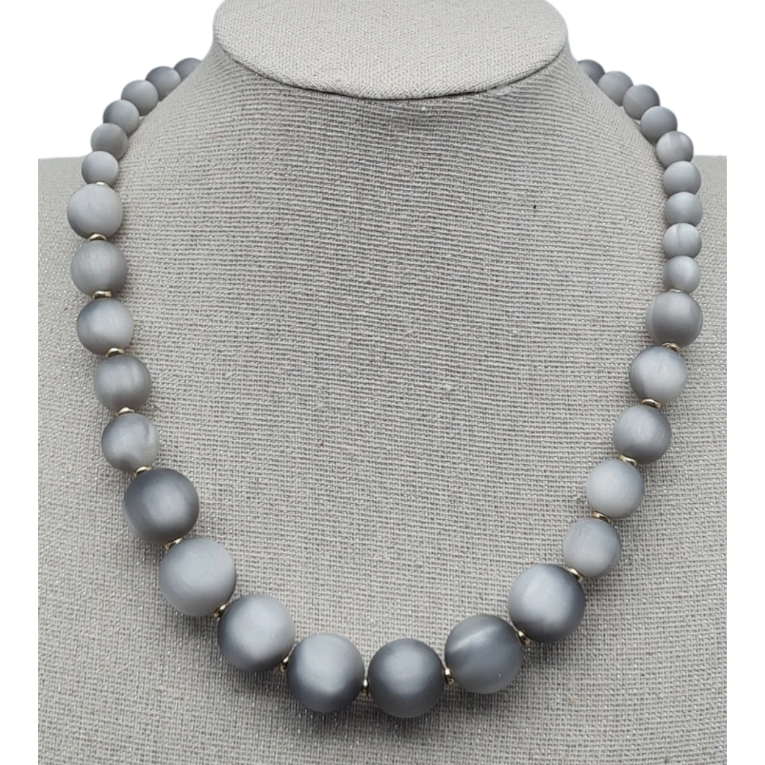 Halskette Kurzkette mit Space Grey Perlen Nickelfrei Sweet7