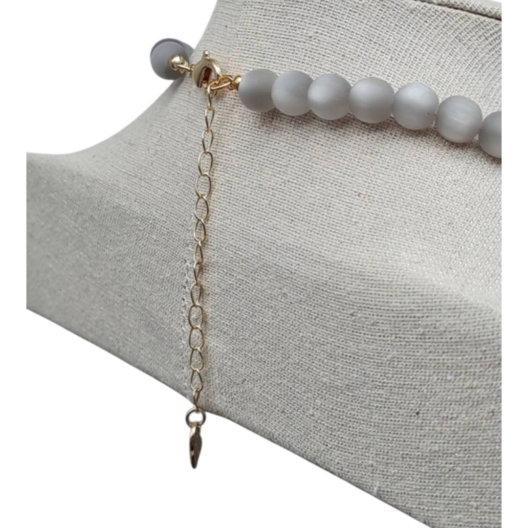 Halskette Kurzkette mit Space Grey Perlen Nickelfrei Sweet7