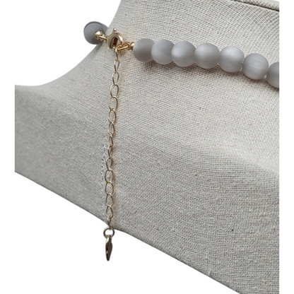 Halskette Kurzkette mit Space Grey Perlen Nickelfrei Sweet7