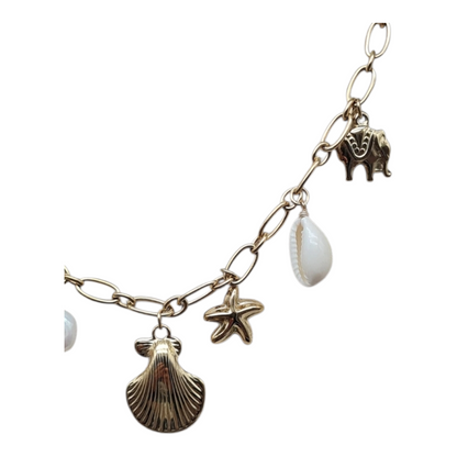 Halskette Kurzkette  Süßwasserperle Charms Meer Seestern Nickelfrei Sweet7