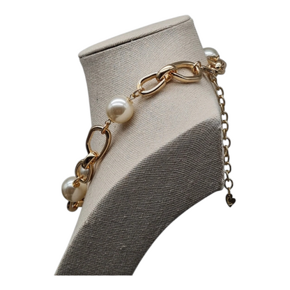 Halskette Kurzkette Gold und Fette Perlen Modeschmuck Nickelfrei Sweet7